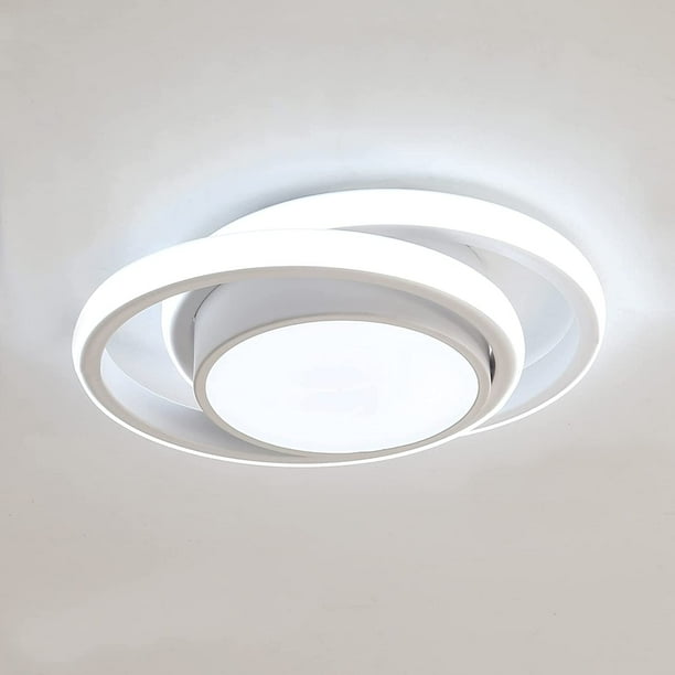 Lámpara de techo LED redonda de 32 W, moderna, ideal para pasillo, dormitorio, baño, cocina y salón, blanco frío, 27 cm de largo.