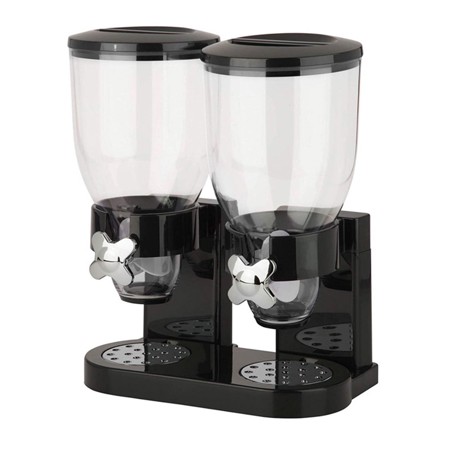 Cereal Dispenser Countertop, 2 Pack 2L Large Capacity Cereal Container Airtight, Double Dry Food Dispenser for Small Size Nut, Candy, Beans, Rice, Pantry Kitchen Organizer