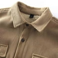 thumbnail image 3 of ZUKMRJPC Men's Corduroy Button Down Shirt Long Sleeve Fleece Lined Vintage Solid Color Shirts Casual Warm Thick Shirt Jacket with Pockets, 3 of 8
