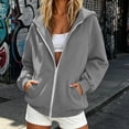 thumbnail image 5 of Nestiefly Zip Up Hoodies For Women 2026 Y2K Sweatshirts Oversized Long Sleeve Tops Fall Winter Fashion Fleece Jacket With Pockets Gray S, 5 of 7