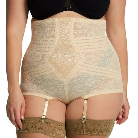 

Women s Rago 6107X Plus Lacette No Roll High Waist Brief (Beige 7X)