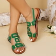 thumbnail image 6 of Sandalias Para Mujer, Walking Shoes Women, Women's Wedge Sandals Slip - On Summer Sandals With Metallic Accents Comfortable Dressy Platform Wedges Casual Daily Walking, Green 6.5, 6 of 7
