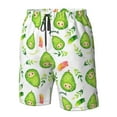 thumbnail image 5 of Kll Kawaii Avocado Men'S Casual Summer Beach Shorts Hawaiian Shorts With Pockets-Small, 5 of 9