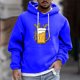 thumbnail image 1 of Sudadera con capucha para hombre, estilo casual, con cuello redondo, estampado, manga larga, blusa de poliéster, 1 of 5