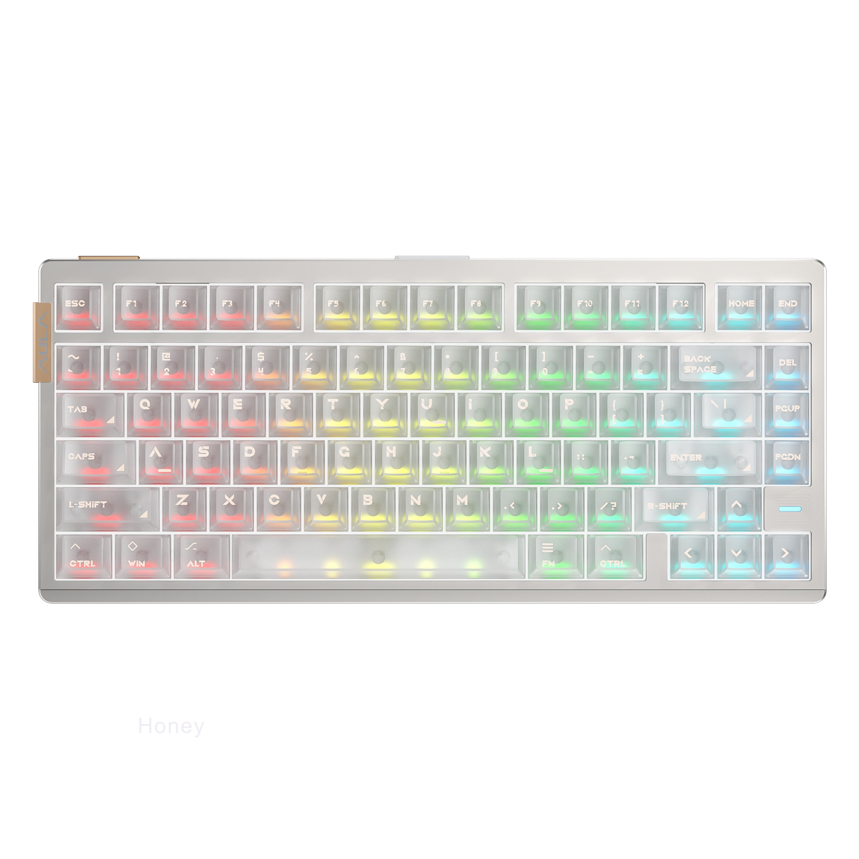 AULA AG75 75% 3rd Gen Hall Effect eSport Wired Gaming Keyboard, Dual-engine Structure, 8K polling rate, 0.001mm RT, 256K Scan Rate, Down ARGB LEDs, Full Aluminum Body, Tool-free Customize-Misty White