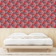 thumbnail image 3 of Ambesonne Floral Peel & Stick Wallpaper for Home, Red Flowers Oversimplified, 13"x100", Scarlet Hunter Green and Grey, 3 of 5