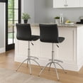 thumbnail image 6 of Benjara Deko 26-31" Adjustable Height Barstool Chair (Set of 2)- Chrome/Black, 6 of 7
