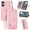 Pink, variant on Dteck for iPhone 17 (2025) Wallet Case with Credit Card Holder Zipper Pocket, Magnetic Flip Folio Book PU Leather Phone Case Shockproof Wristlet Strap Cover for Women Men, Red
