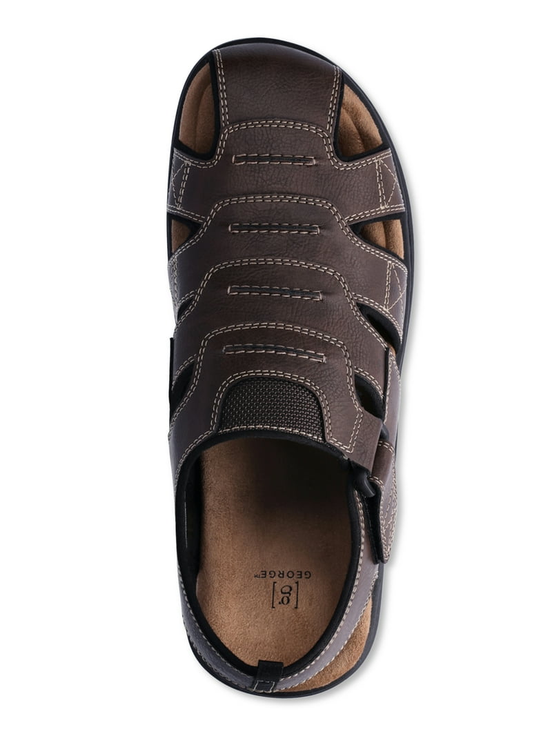 George Men's Comfort Closed Toe Sandals with Cushioned Footbed and