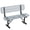 Gray, variant on STICCIO 6 ft Outdoor Metal Patio Bench with Back, 3-4 Person Seat Commercial Park Bench for Yard Garden, Blue