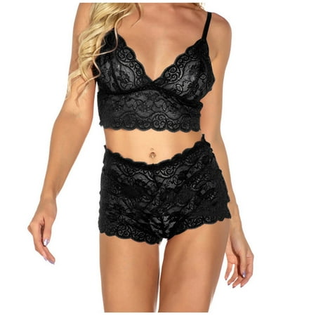 

Women s Bra and Panty Naughty Chemise Exotic Sleepwear Lace Bodydoll Bodysuit Nightwear Outfits Sexy Lingerie Set Black