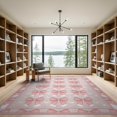 thumbnail image 2 of ODIKA 9'x12' Washable Area Rug Pink Dainty Feminine Balanced Geometric Framework Round for Master Suite, California King, Under Bed, Non-Shedding, Easy Care, 2 of 7