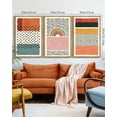 thumbnail image 5 of SHENIFY large 24x36in3pcs Natural Framed Boho Abstract Wall Art Mid-Century Color Block Shape Illustrations Modern Minimalist Painting Decorative Artwork, 5 of 6