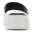thumbnail image 4 of DKNY Women's Embossed Logo Memory Foam Mara Slide Wedge Sandals, White 8, 4 of 5