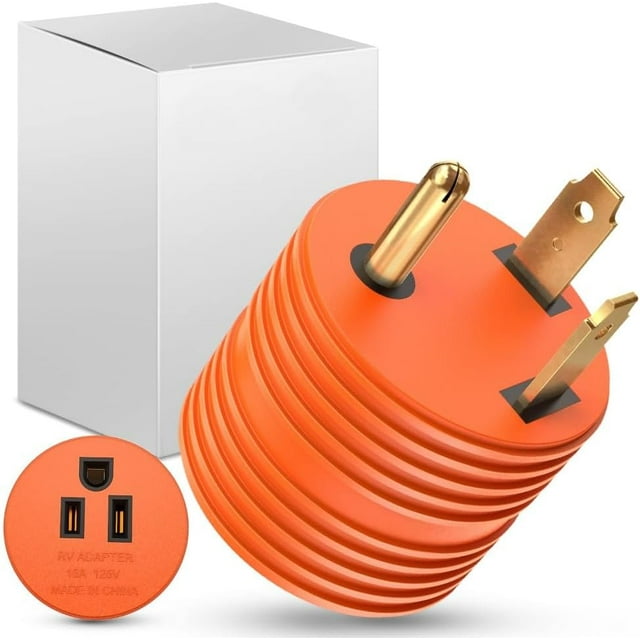 Yazoeia 15A to 30A RV Power Adapter 110V Heavy-duty RV Plug 5-15P to TT-30R, Suitable for RV Generator Camper Caravan Power Converter (6) CJC912-121881