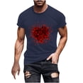 thumbnail image 1 of Camisetas de Manga Larga para Hombres, Camiseta de Manga Corta de Fitness de Impresión Del Día de San Valentín, Mezcla de Algodón Casual, 1 of 8