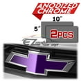 thumbnail image 2 of 2Pcs 5"x10" Chevy Emblem Bowtie Anodized Chrome Purple Vinyl Wrap Sticker Decal Film Sheet, 2 of 7