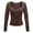 yue866-Brown-Women's Tops, variant on KHONTS Women's Long Sleeve V-Neck T Shirts Slim Fit Basic Fall Crop Tops Seamed Going out Tops Yellow XL
