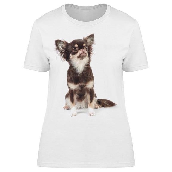 Cute White And Brown Chihuahua T-Shirt Women -Image by Shutterstock, Female Large