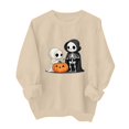 thumbnail image 2 of Hurxie Women's Halloween Sweatshirts Skull Shirts Fall Sweater Skleton Crewneck Outfits,Casual Long Sleeve Clothing,Graphic Hoodie Party Sweatshirt, 2 of 5