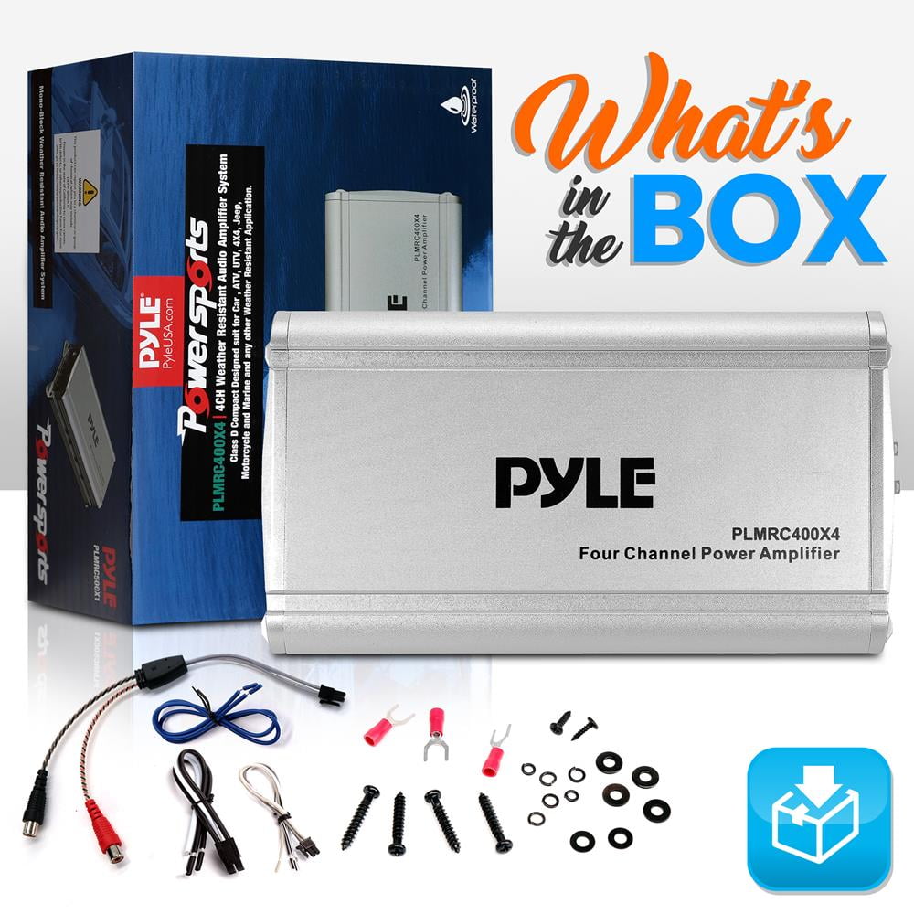 Pyle 4-Channel Weather-Resistant Audio Amplifier System - Class D Compact Designed Suit for Car