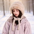 thumbnail image 3 of Faraee Kids Fuzzy Winter Trapper Hat Plush Ear Flap Hat with Tie Strings Soft Windproof Warm Snow Hat for Boys Girls Cold Weather 2‑8Y, 3 of 6