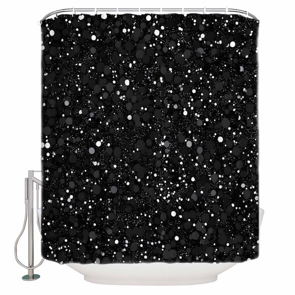 Abstract Marble Shower Curtain Set ,Waterproof Fabric Shower Curtains Black Texture Sequins Decoration Shower Curtains for Bathroom,Bathroom Decor 36"x72"
