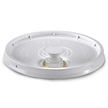 3.5, 5, 6, 7 Gallon White Plastic Snap-on Pail Lid w/Pour Spout ~ (1 Lid) ~ HDPE (High Density Polyethylene) Utility Bucket Top for Pouring Contents