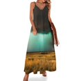thumbnail image 1 of Pájaros y flores de bambú: vestido sin mangas verde azulado oscuro, vestidos de noche de lujo , vestido de dama de honor para mujer, 1 of 7
