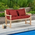 thumbnail image 4 of BPS 5-Inch Thick Patio Porch Swing Cushion Set with Backrest & Pillows, 59-Inch Waterproof 3-Seat Outdoor Bench Cushions, Red, 4 of 10