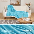 thumbnail image 7 of Deconovo Throw Sherpa Plush Blanket, 50x60 inch Teal, Machine Washable, Solid & Traditional Design, 7 of 7