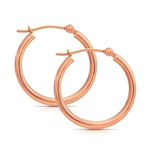 14k Rose Gold Classic Hoop Earrings, 0.6