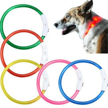 Meigar Pet collar,Pikolai Rechargeable USB Waterproof LED Flashing Light Band Safety Pet Dog