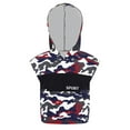 thumbnail image 3 of CHICTRY Débardeurs à Capuche d'Entraînement pour Garçons Culturisme Athlétiques Sans Manches T-Shirt Imprimé Camouflage Chandails à Capuche de Gym Rouge Bleu 10, 3 of 5