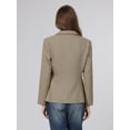 thumbnail image 3 of INSPIRE CHIC Women's Plaid Blazer Trendy Casual Houndstooth Double Breasted Suit Jacket S Light Brown, 3 of 5