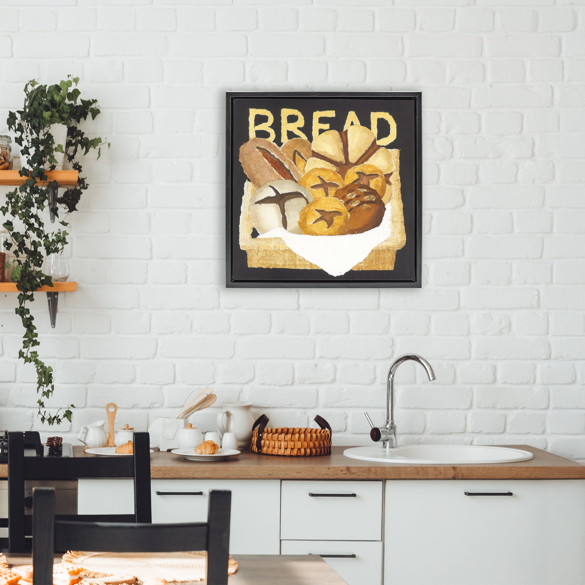Stupell Industries Bread Assorted Box Black Framed Floater Canvas Wall Art, design by Nancy Overton