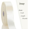 thumbnail image 3 of 50 Yards 1 Inch Ivory Satin Ribbon, Single Face Polyester Solid Color Craft Fabric Ribbon for Handmade Roses, Gift Wrapping, Bouquets, Wedding, Christmas, and Party Decoration, 3 of 10