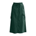 thumbnail image 6 of FchengtaiS Womens Cargo Skirt Drawstring High Waisted Quick Dry Maxi Skirt Summer Trendy A Line Long Skirts with Multi Pockets, 6 of 6