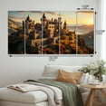 thumbnail image 4 of Designart "Glow Warm Castles Golden art painting" Architecture Metal Art Print Set, 4 of 5