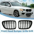 thumbnail image 2 of Rejilla del parachoques delantero superior Unique Bargains No.51112993305 para BMW X1 E84 09-15, negro brillante, doble lamas, 1 par, 2 of 7