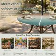 thumbnail image 6 of Round Outdoor Tablecloth with Umbrella Hole and Zipper, Green Brown Ombre Tablecloth with Elastic Waterproof, Modern Gradient Abstract Art Patio Table Covers for 31" - 35" Picnic Pool Tables, 6 of 9
