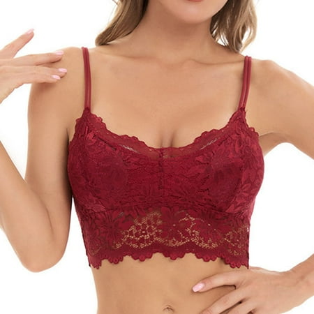 YEJIMAN Women Plus Size Vest Crop Wire Bra Lingerie Sexy V Neck Underwear Lingerie Without Chest Pad S3XL  Yellow Cotton Underwear For Women  Nylon Spandex Women Underwear Cotton