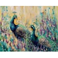thumbnail image 2 of Colberg, Lisa 32x26 Gold Ornate Wood Framed with Double Matting Museum Art Print Titled - Peacocks In The Field 1, 2 of 4