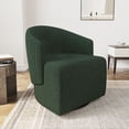 thumbnail image 2 of BELLEZE Swivel Accent Chair, Modern Upholstered Swivel Armchair 360 Degree Barrel Chair Comfy Corner Chair for Living Room Bedroom [Set of 2] - Malta (Green), 2 of 7