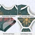thumbnail image 3 of Whimsical Snowflakes Christmas Green Pure Cotton Bodysuit Short Sleeve Pajamas One-Piece Romper Unisex 3 Months, 3 of 6