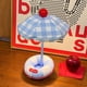 thumbnail image 5 of Lámpara de mesa con forma de sombrilla, lámpara de tela for mesita de noche, luz de noche recargable for dormitorio o sala de estar., 5 of 5