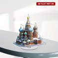 thumbnail image 6 of Rotating acrylic piece featuring a detailed stained glass Russian onion-domed cathedral in a snow-covered square with vivid jewel-like colors, 6 of 8