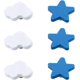thumbnail image 1 of Paquete de 6 (estrella + nube) Perillas de cajón de goma suave con forma de dibujos animados para niños, niñas y niños Juguetes de armario Estantería, 1 of 4