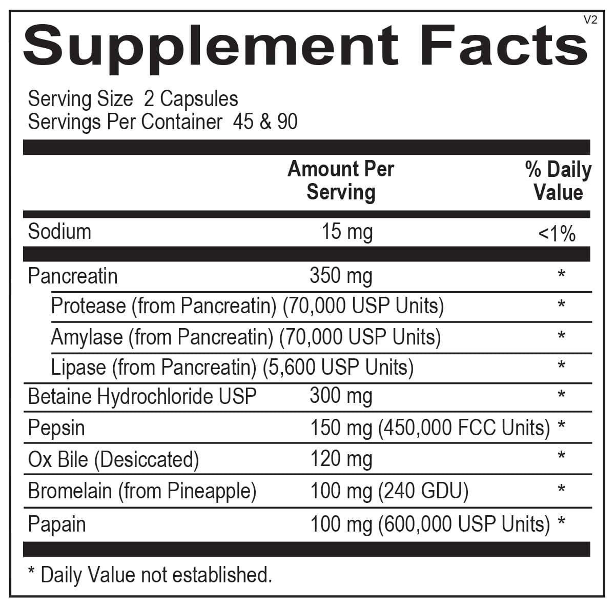 Ortho Molecular Digestzyme - 90 Capsules | Comprehensive Digestive Enzyme Blend for Healthy Digestion & Nutrient Absorption