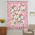 thumbnail image 2 of Pink Orchid Flowers Sheer Curtains 45 Inches Long, Vintage Floral Leaves Plants Spring Light Filering Curtains, Breathable Simi Curtain Privacy Drapes for Kitchen Bathroom Small Window Treatment, 2 of 9